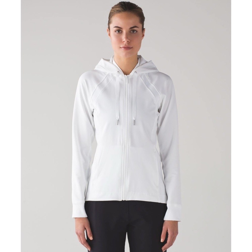 Lululemon Get Ready Zip Up Hooded Jacket in White